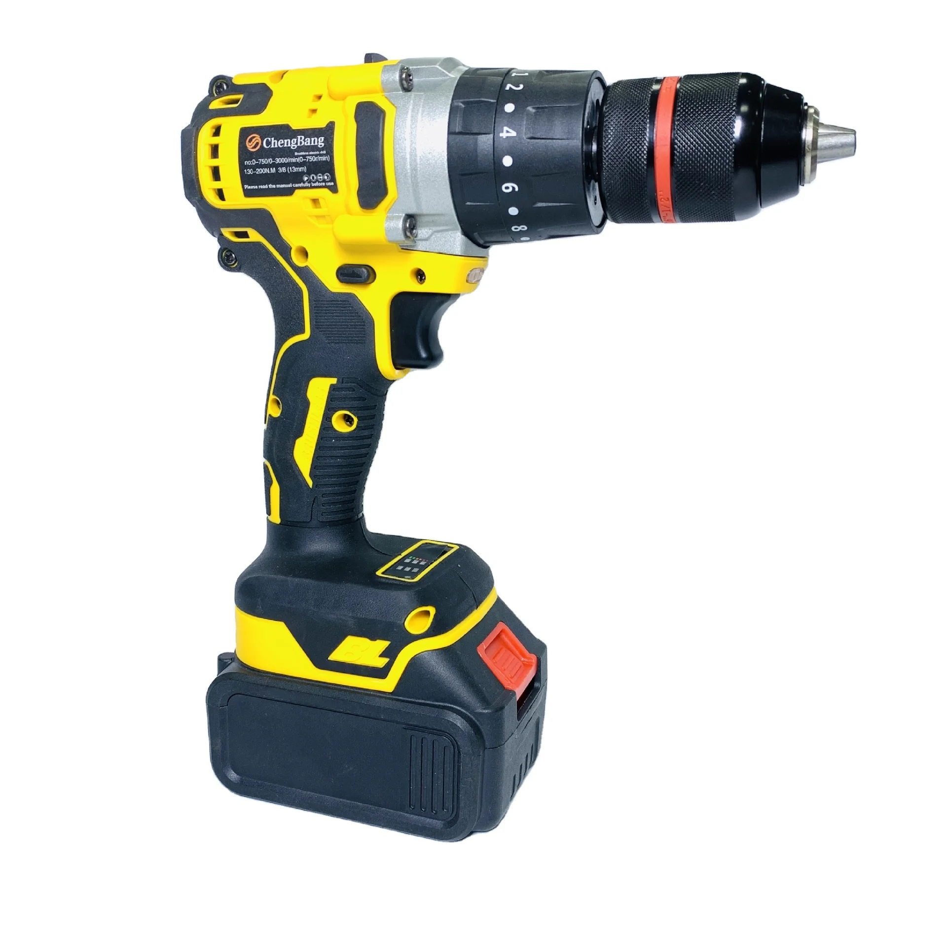 Набор из 35 шт. 13 мм бесщеточная литиевая электрическая Ударная дрель портативный беспроводной крутящий момент отвертка комбинированный набор инструментов Желтый MTG02