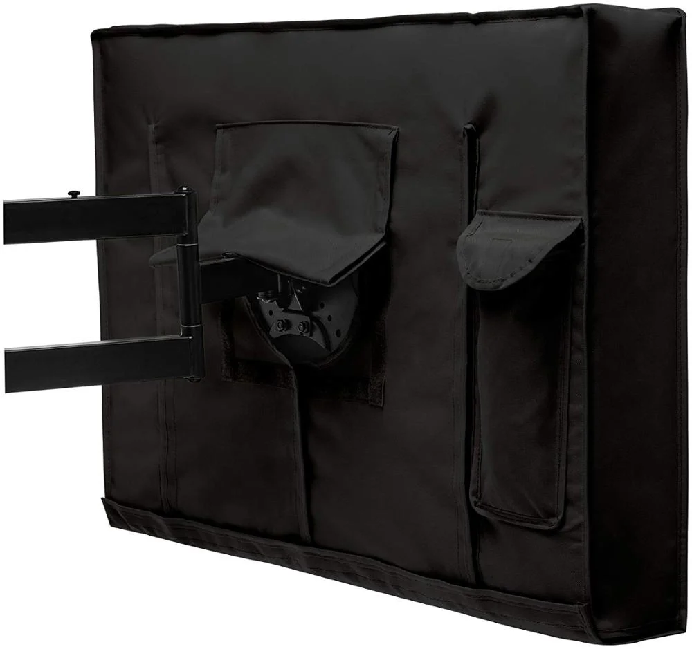 Чехол для телевизора-с нижней крышкой-черный Универсальный протектор для ЖК-экранов плазменного светодиодного телевидения водонепроницаемый наружный чехол для телевизора