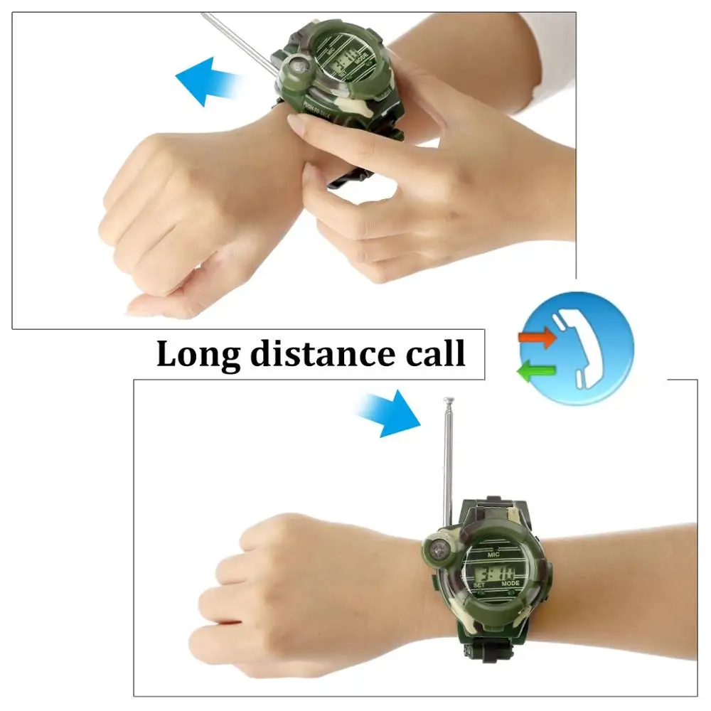 Walkie Talkies for Kids, Two-Way Long Range Watch Radio Transceiver with Flashlight for Children