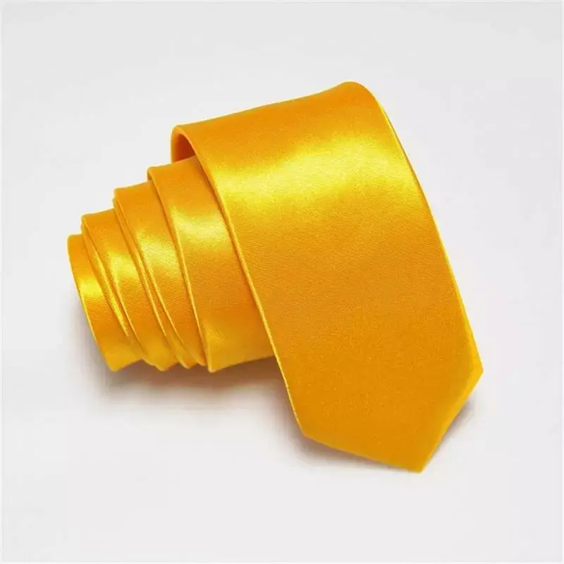 Fashion Tie for Men Slim Tie Solid color Necktie Polyester Narrow Cravat 24 colors Royal Blue Gold Party Formal Ties S0488-01