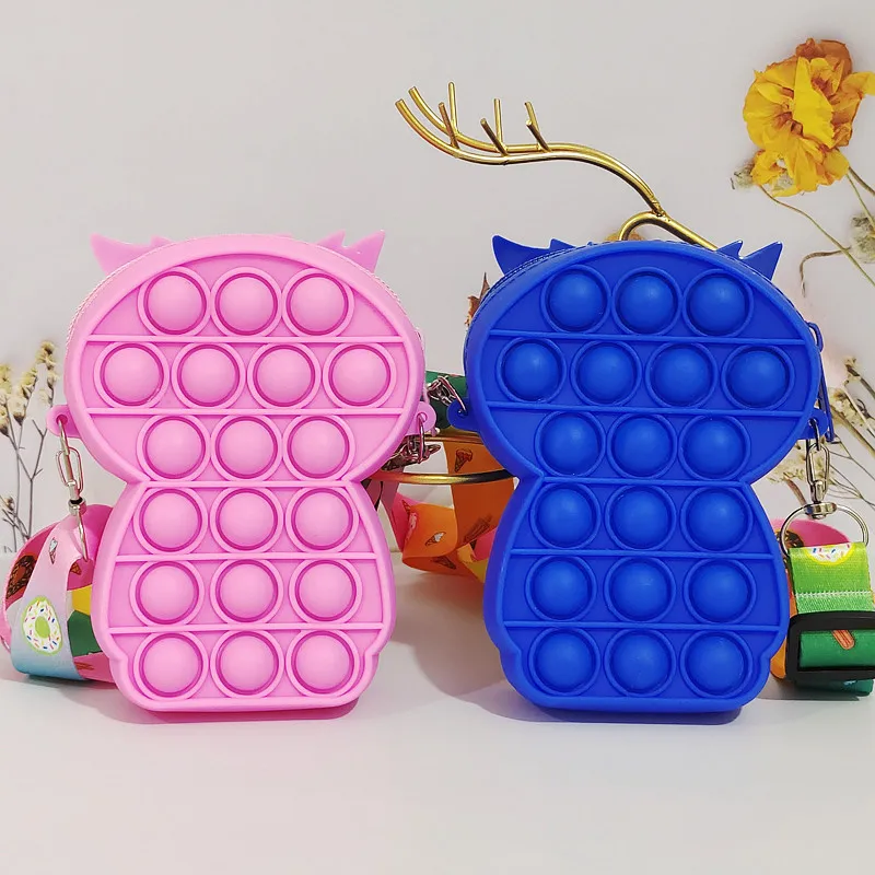 Wholesale Coin Purses Trending Pop Fidget Toys Playtime Wug Silicone Squeeze Kids Bags