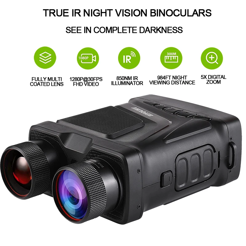 Новый бинокль 850nm инфракрасный прибор ночного видения лазерный Red Dot 4x цифровой зум ночное просмотра камера для охоты темноты