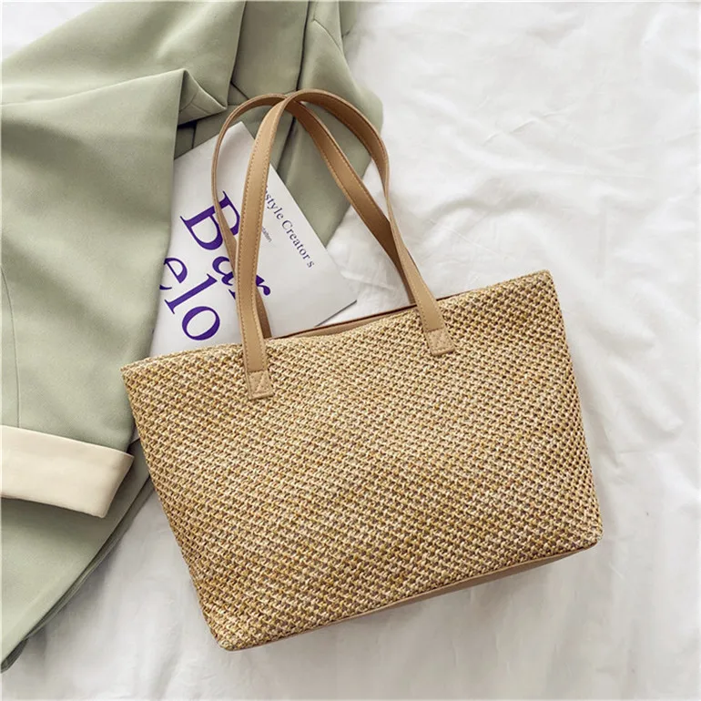 Sac A Main Pour Dames En Plein Air Plage Sacs Paille Tisses Sur La De Voyage fiet Peche коллекция 18 Cabas Rond Tisse