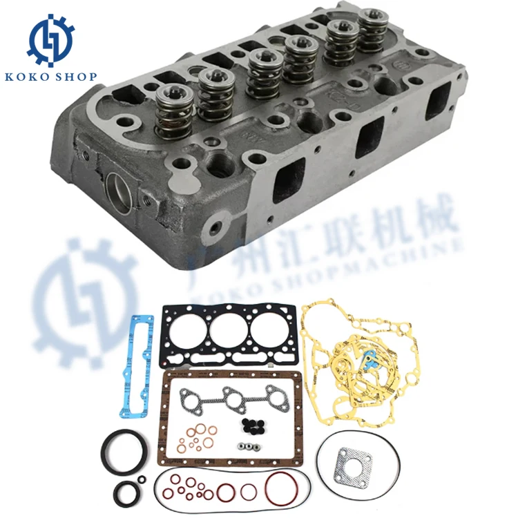 Cylinder Head with Full Gasket 1602203043 Fit Excavator Engine D1105 U25S KX41-2S KX41-2 KX61-2S KX41H KX41 KX91-2 KX61-2