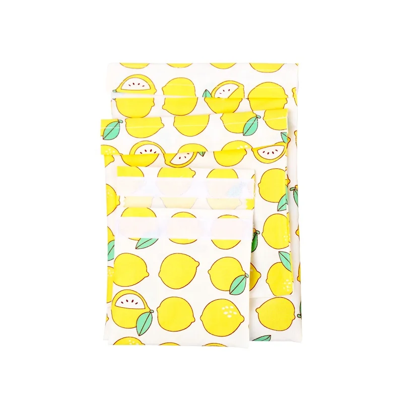 Organic cotton with zipper or hook loop personalized packaging bag kids small snack bags