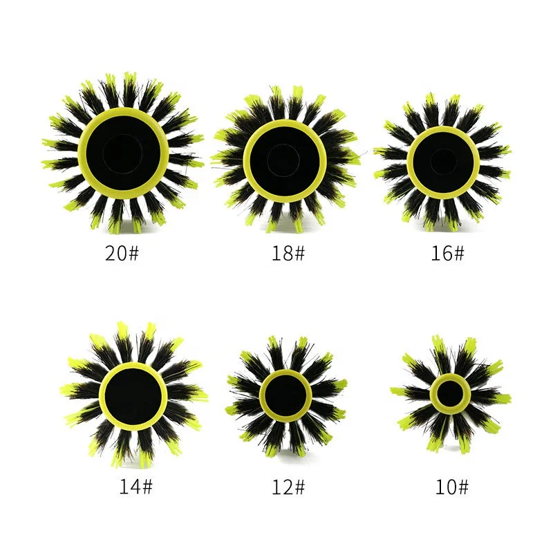 Hot Selling Salon Hair Brush Bristle Boar Aluminum Tube Roller Comb Hot Air Rotating Styling Massage Made Wood Nylon Silicone