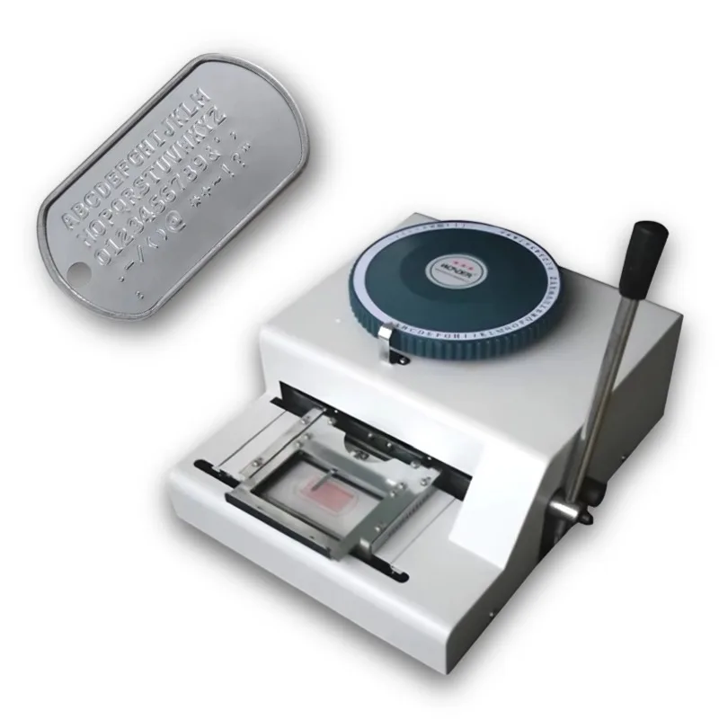 Stainless Steel Dog Tag Name Tag Identity Card Manual Operated Embossing Machine 52 Character Tag Embosser