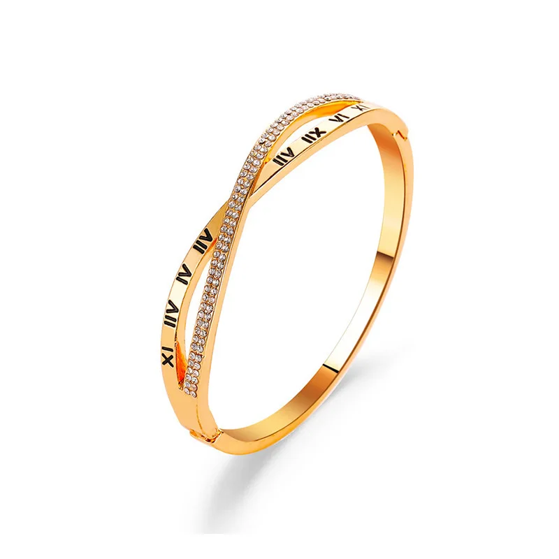 Cross Roman bracelet female fashion net red the same paragraph rhinestone cross bracelet hot sale hand jewelry wholesale