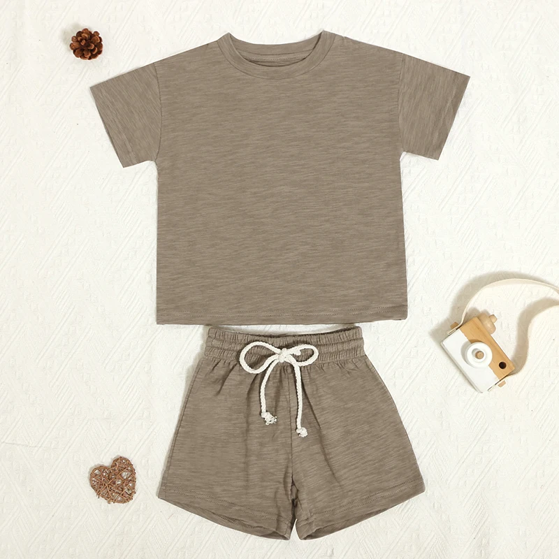 2024 INS Summer Style Cool Fabrics 100% Cotton Unisex bamboo baby clothes Normal Standard Short Sleeves Shorts Baby Outfits