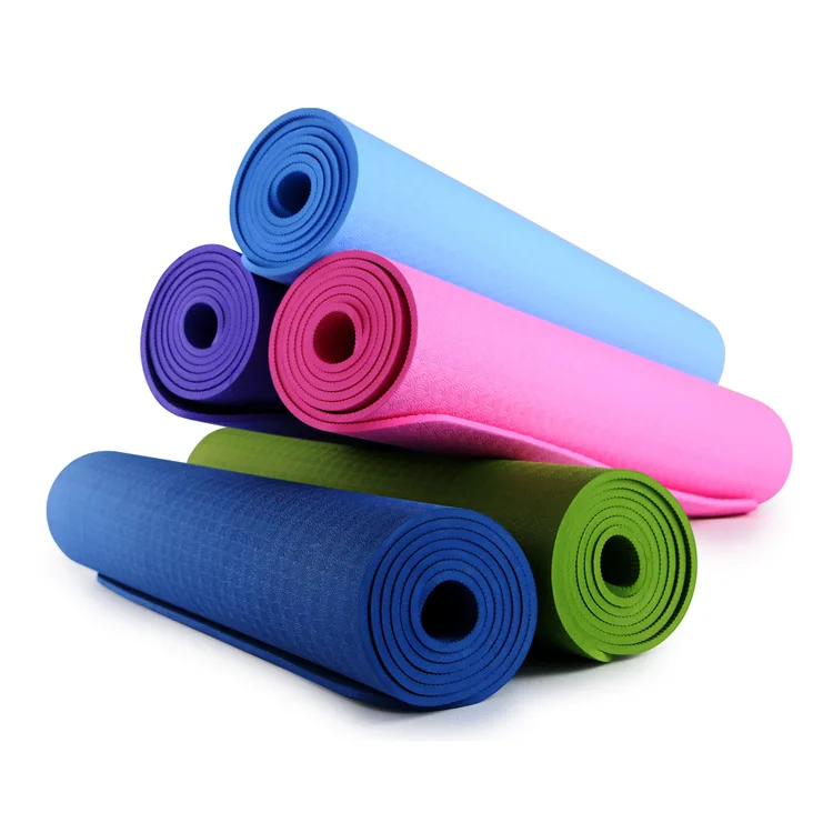 Cheap Wholesale Eco Friendly Exercise Gym Yoga Mat Set 6mm Tpe Nbr Eva Custom Print Fitness Gymnastics Mat With Logo 8mm