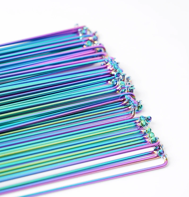 POLSO SP001 12G Bicycle Stainless Steel Spokes, Black Sliver Bicycle Electric Bike Copper Nipple, Customized Custom Made Spoke