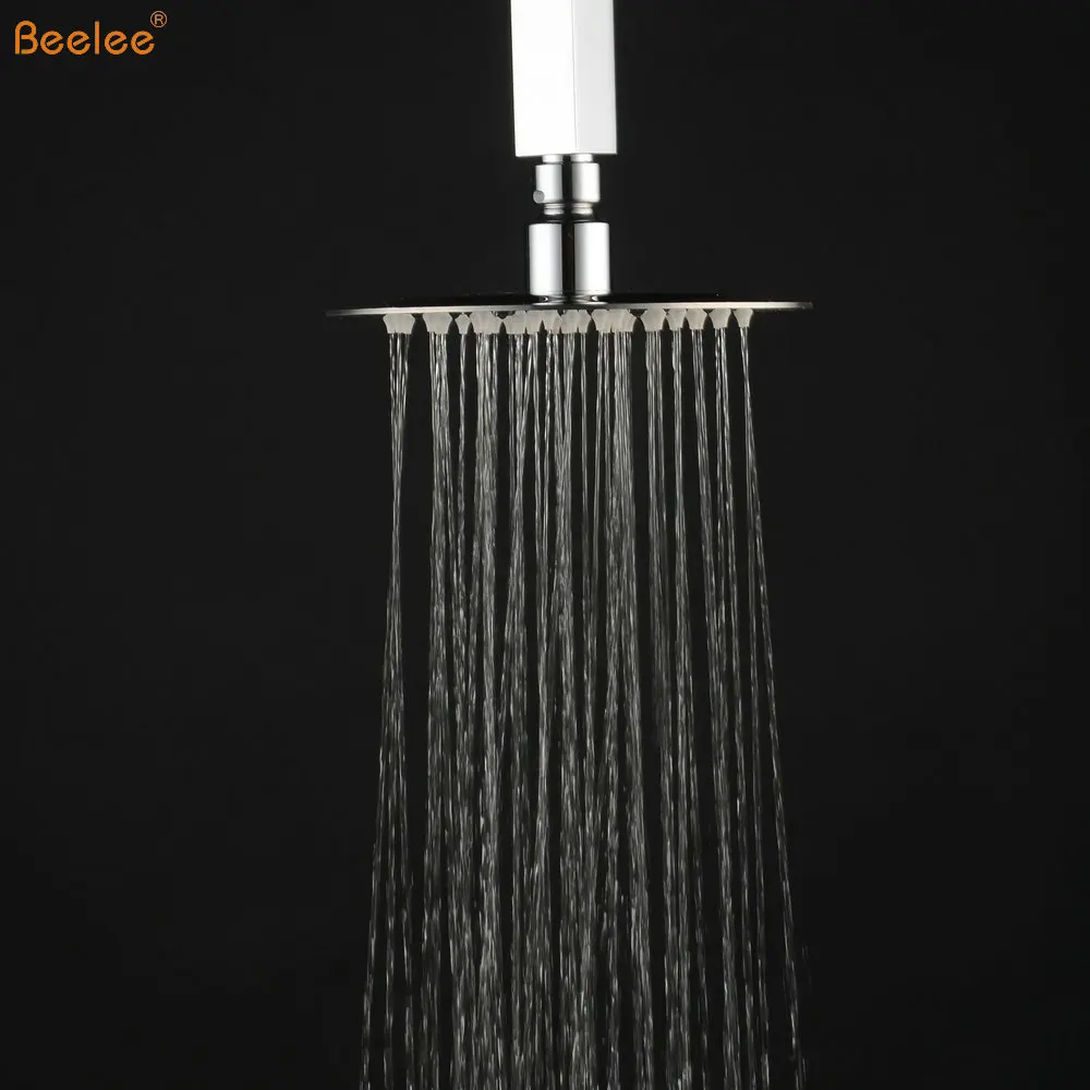 Beelee BS3208 Durable Custom Ultra-thin 8-inch Douche Ceiling Water Saving Waterfall Stainless Steel Rainfall Round Shower Head