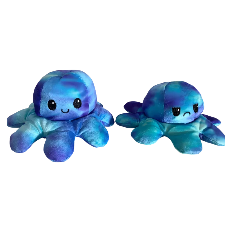 reversible octopus plush doll  20cm cheap plush toy flip colored octopus plush toy without lighting