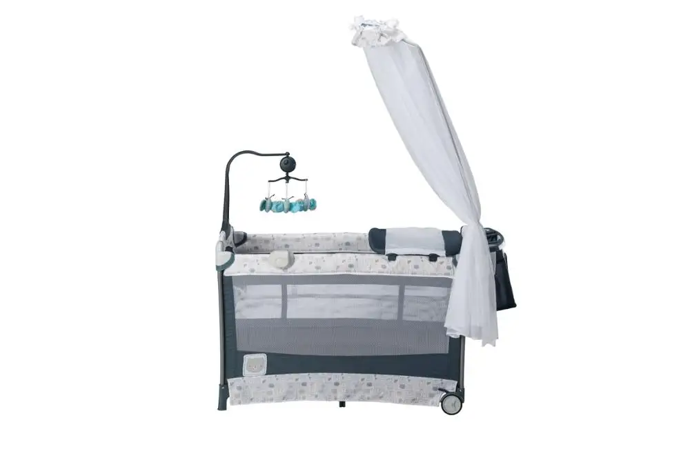 
EN716 Standard safety Baby travel cot with game entrance and mosquito net 