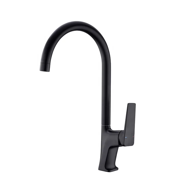 High Quality Copper Brass Matt Black Single Lever Hot and Cold Water Mixer Tap Kitchen Sink Faucet