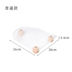New Clear Acrylic Tray With Wood Wall Base Home Decor Acrylic Serving Tray Makeup Perfume Display Wholesale