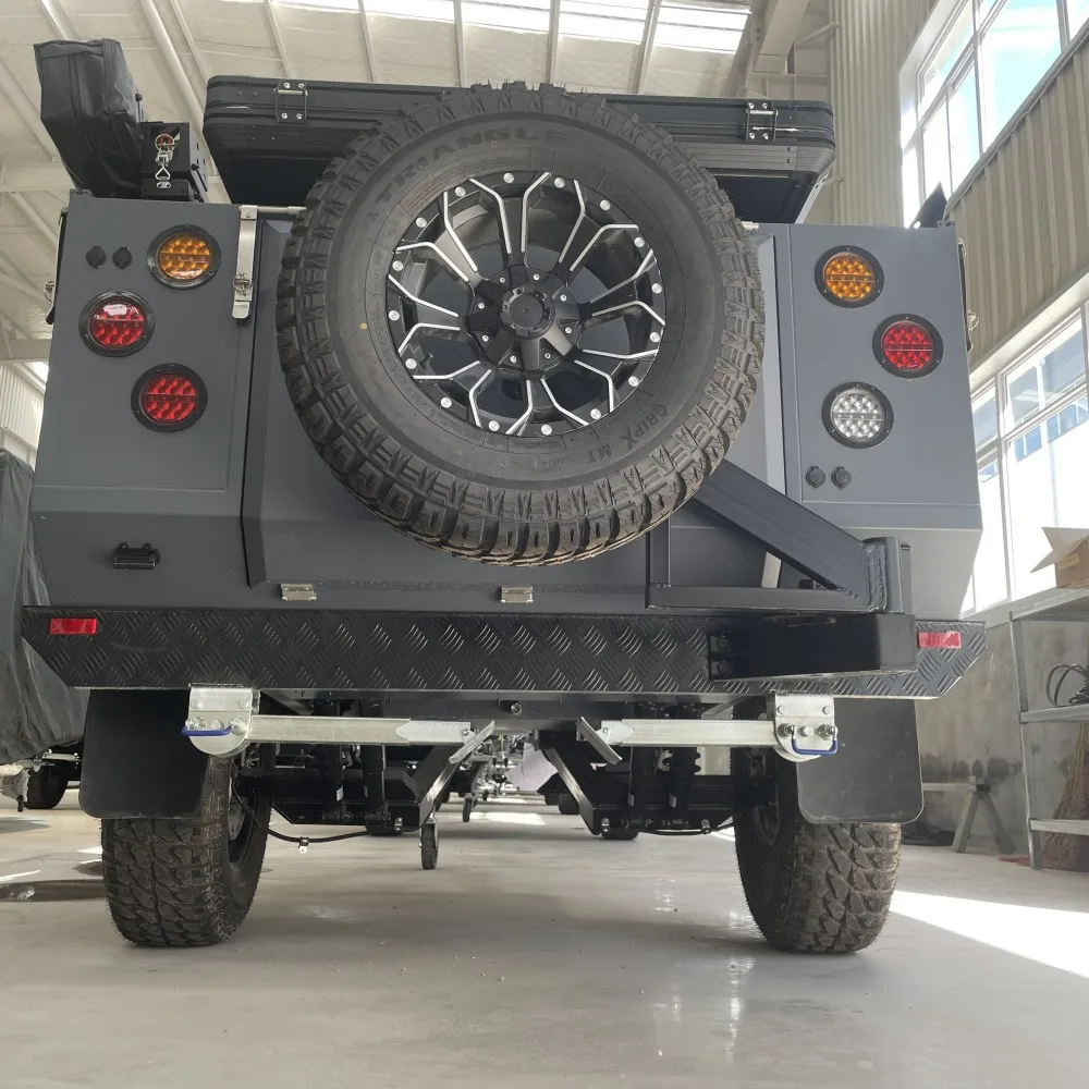 Luxury Fiberglass RV Motorhome with Big Window Factory-Made Offroad Camper for Truck Camping Travel Trailer