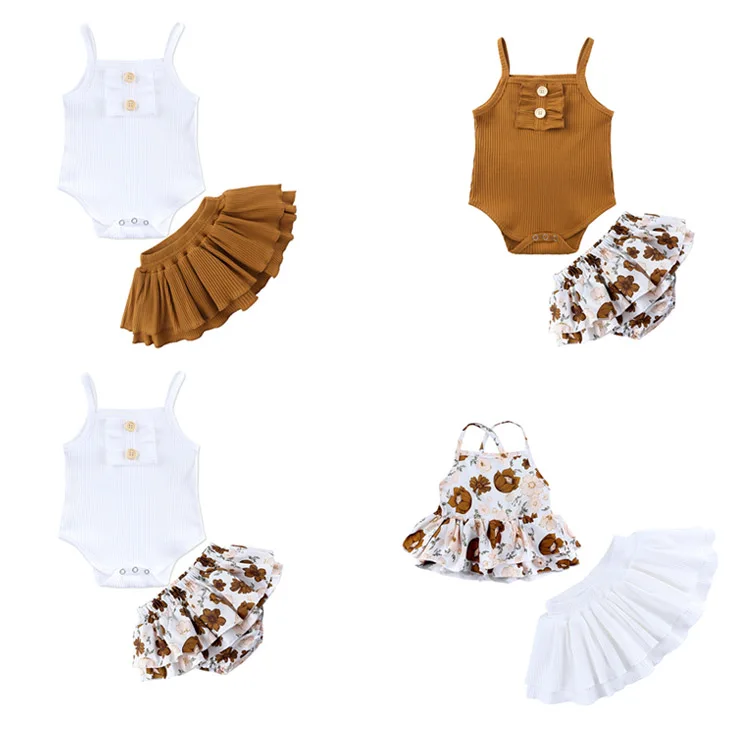 cotton baby dress girls clothes wholesale girl kids summer clothing set manufacturers for customs clothes