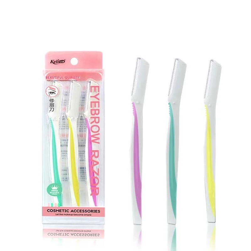 3 colors cosmetic tools for urban mature women custom pack of 3 razor eyebrow trimmer in Eyebrow Trimmer