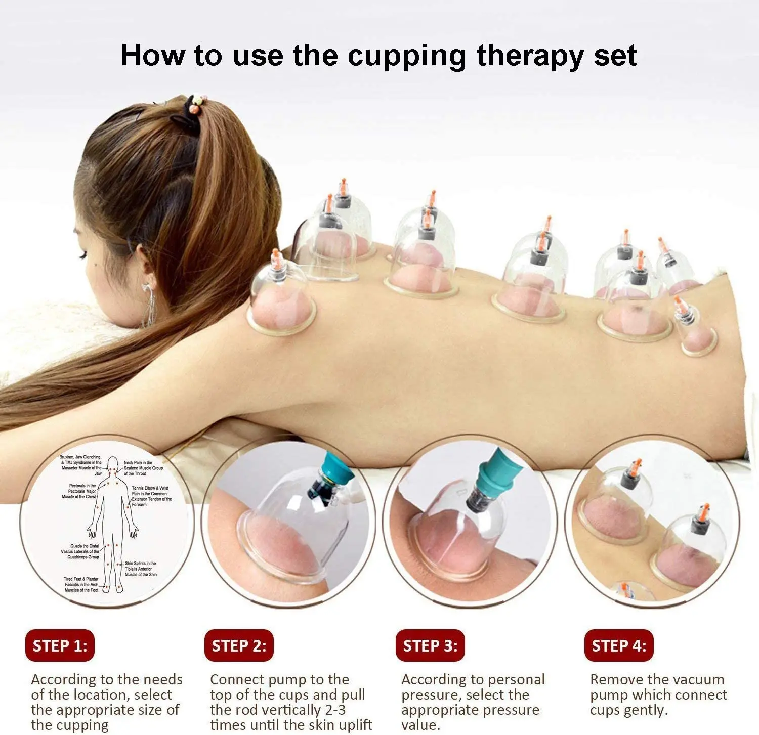 Chinese Medicine Cupping Therapy Sets,12Cups Hijama Cupping Set with Pump Vacuum Suction Cups for Body Cellulite Cupping