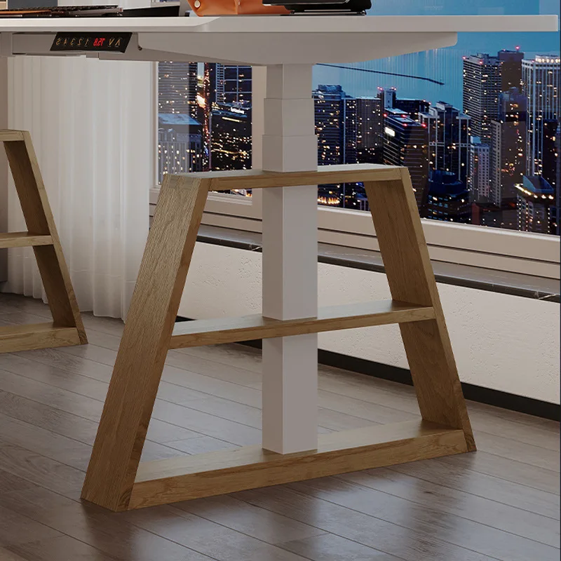 2023 Dynamic Modern Office A Shape Standing Table Wooden Leg Height Adjustable Desk