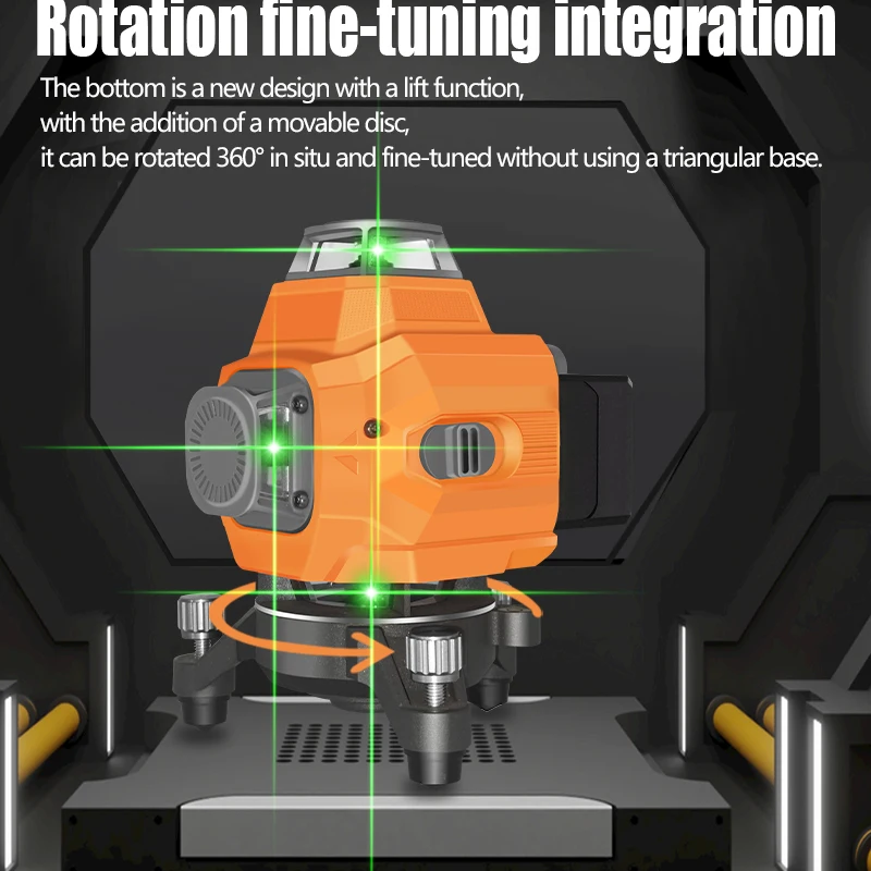 16 Line Laser Level Bluetooth Function&Remote Control 4D 360 Degree Rotary Green Beam laser level for Stair laying