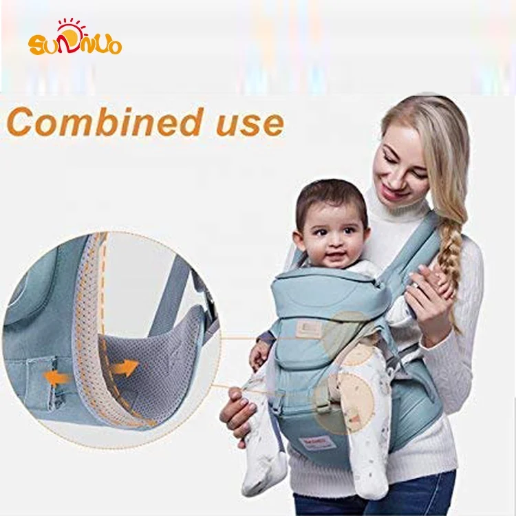 SUNNUO Ergonomic Baby Carrier with Hip Seat Soft & Breathable Baby Carriers