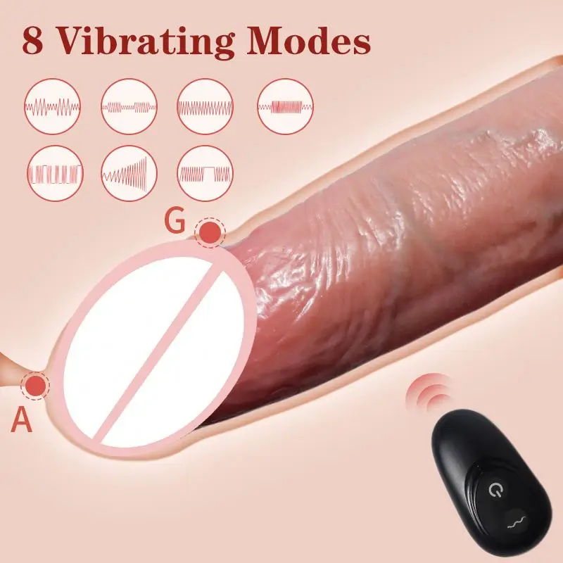 GYF Realistic Extension Sleeve Remote Control 8 Speed Vibrating Penis Enlargement Holster Couple Erotic Sex Toys Masturbador