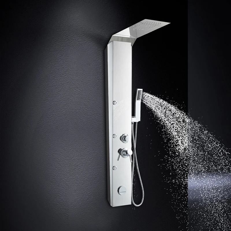 Gold bathroom Waterfall shower column set tower Massage Body Jets Shower Panel