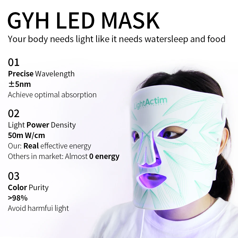LED BEAUTY MACHINE IN RED LED LIGHT THERAPY PHOTON FACE SILICONE MASK ANTI AGING LAMOREVIA RED LIGHT BEAUTY SKIN SPA FACE