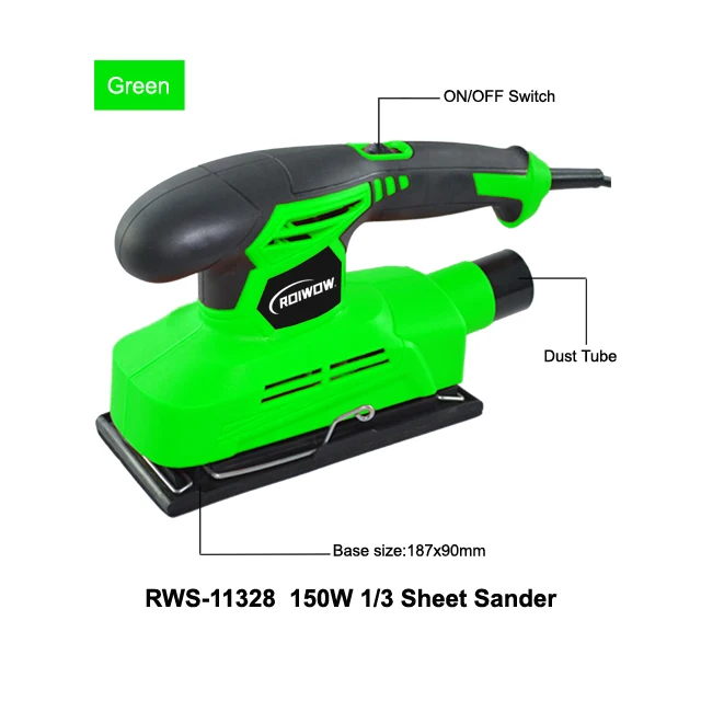 260W Portable Woodworking Finishing Polishing Sanding Machine With Dust Exhaust Vacuum 1/3 Mini Exactly Electric Sheet Sanders