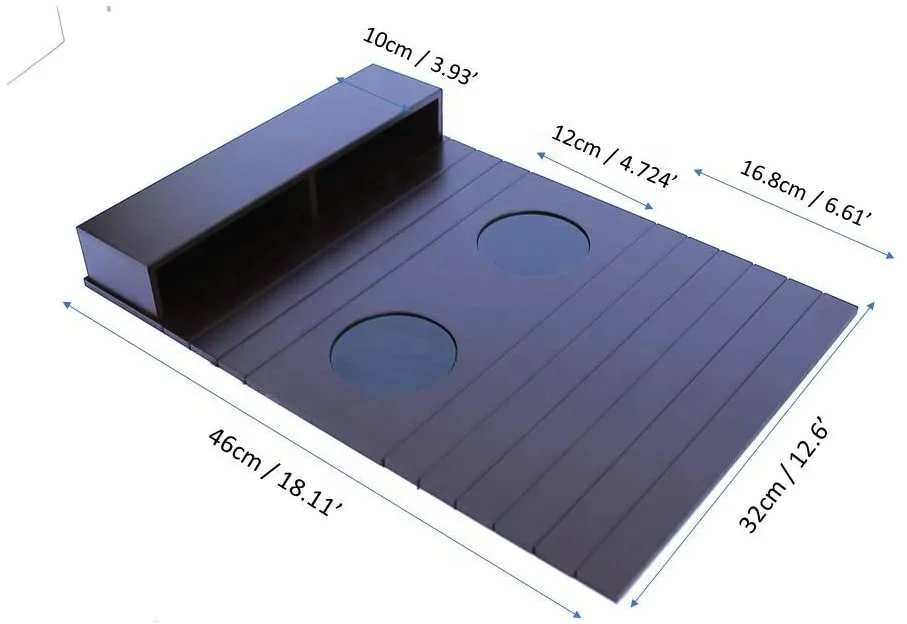 Best Quality Sofa Armrest Tray with 2 Drink Holders Plus 2 Pocket Organizers/Remote Holders