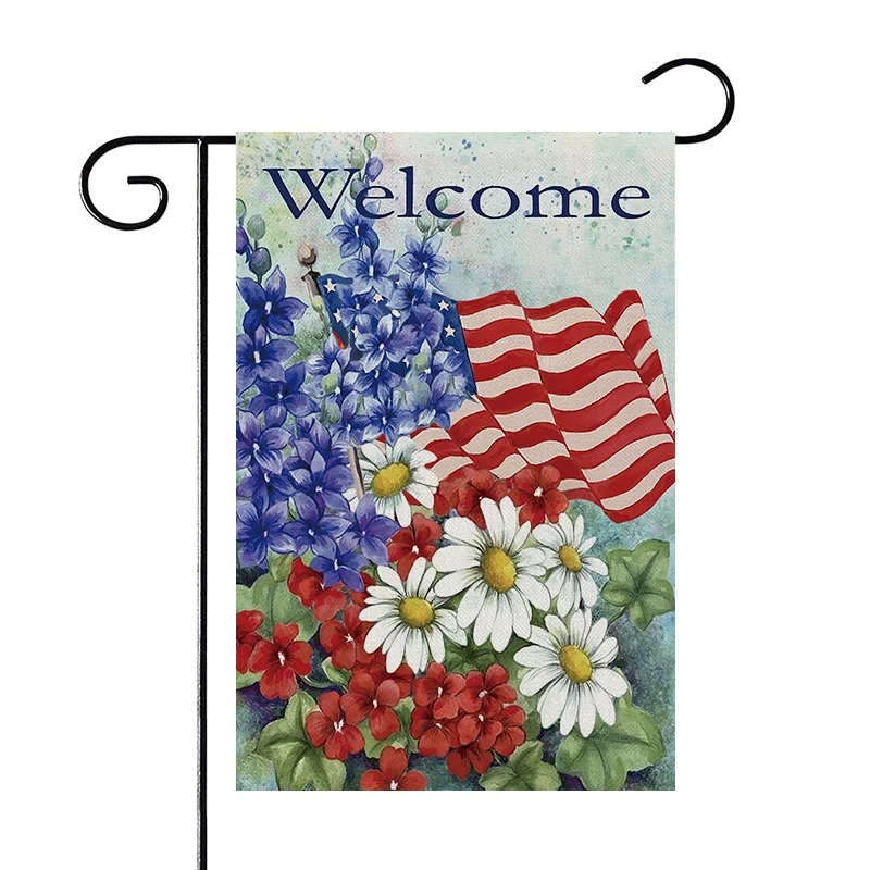 Wholesale 4th of July Dog Car American Flags Patriotic Garden Flags for Indenpendece Day