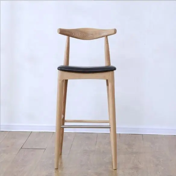 Restaurant Bar Furniture Cheap Price Elbow Wooden Bar Stools With  High Back