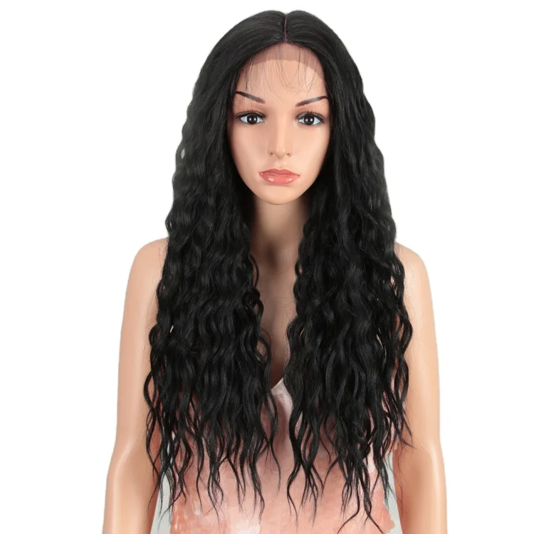 Rebecca Fashion synthetic lace front wig hot sell deep wave synthetic wig high quality curly synthetic wig