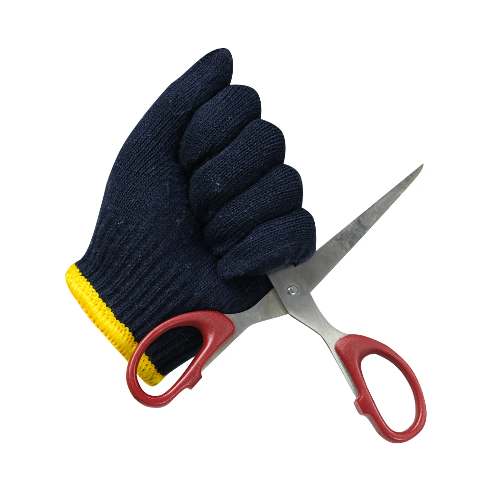China Wholesale Factory Production 7 Gauge/10 Gauge Knitted Cotton Yarn Gloves Safety Gloves