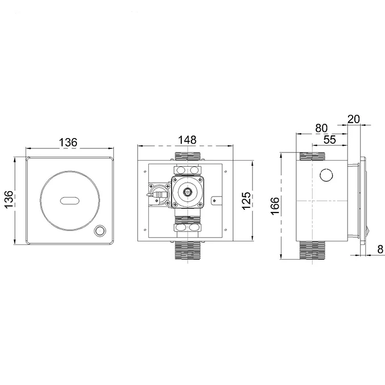 HY-526D/A/AD Automatic Sensor Toilet Flush Valve Touchless WC Flusher