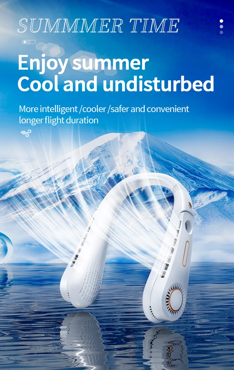 Silent Bladeless Portable USB Neck Hanging Neck Fan