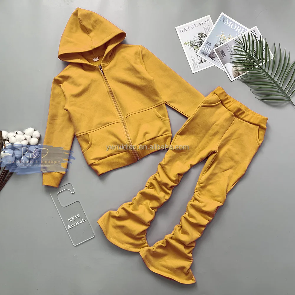 Wholesale Warm Hoodie Pants Set Children Kids Boys Girls Autumn Winter Sport Clothing Set children Tracksuit