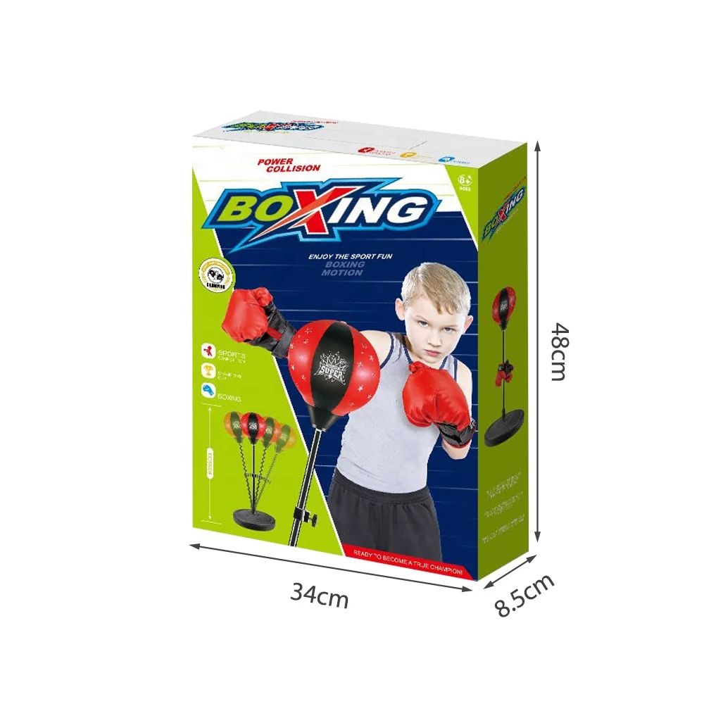 Kids Exercise Trainer Sport Boxing Toy Sets with Boxing Gloves & Height Adjustable Stand Kids Punching Bag Set Toy Indoor Toy