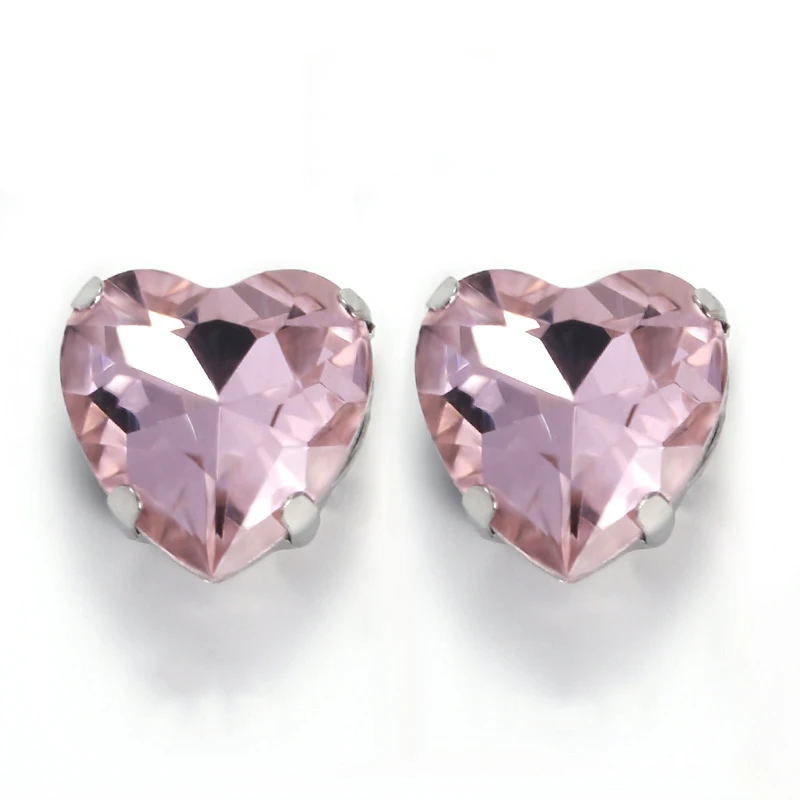 Wholesale Sew On Heart Crystal Fancy Glass with Silver Claw Setting 4 Holes Rhinestone for Clothing Accessories