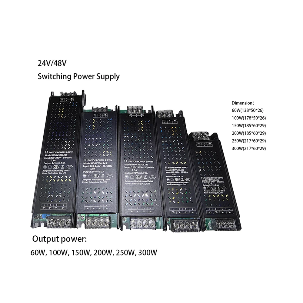 24V 48V Switching Power Supply for LED Strips 60W 100W 150W 200W 250W 300W Led Driver