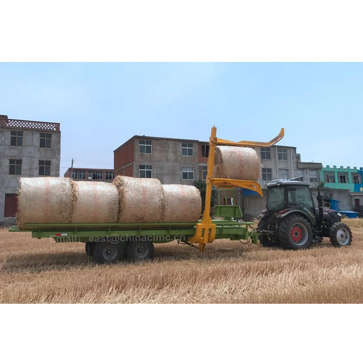 Pyramid hay bale trailers 1.2m 1.5m round bales self dumping trailer smart Bale Tools