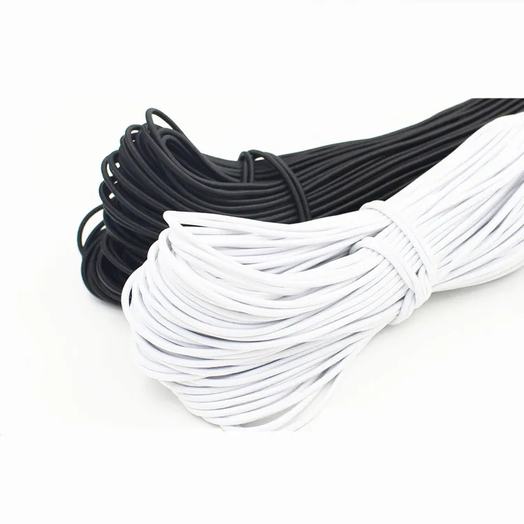 Customized black and white color trampoline fitness high elastic round elastic rope multi-strand core latex elastic rope