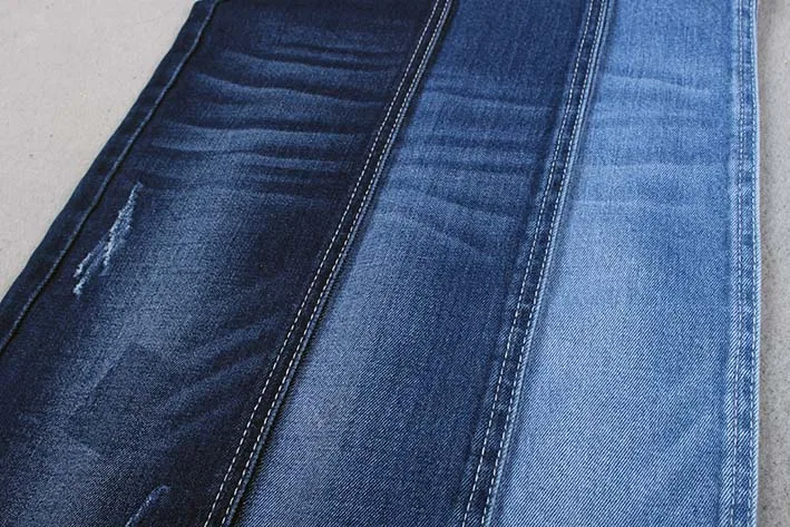 cheap 9oz yarn dyed indigo denim spandex cotton fabric stock lot