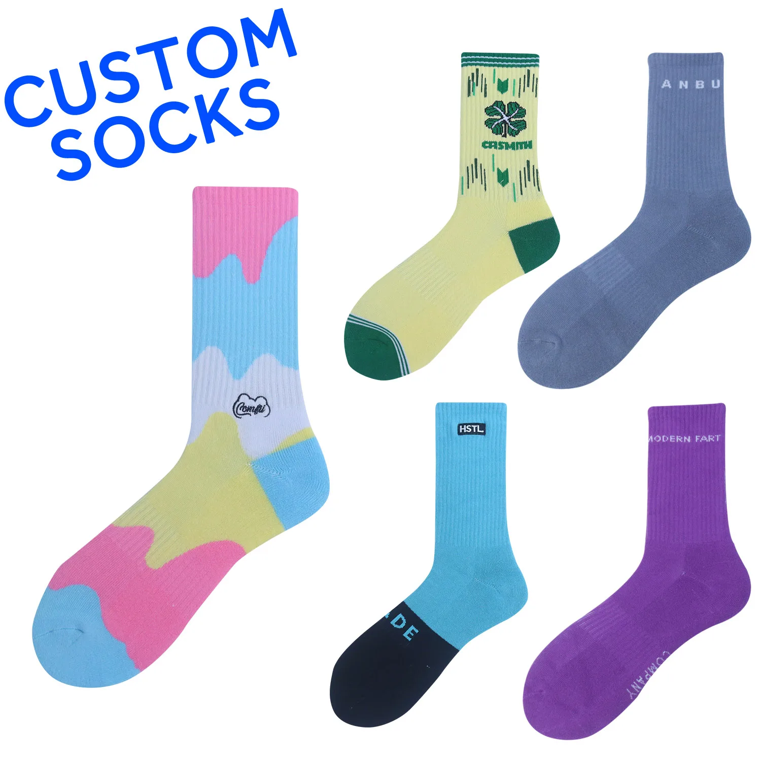 New Style Sports Teen Tube Socks Fancy Letters Terry manufacturers custom men basketball sports socks embroidery logo socks