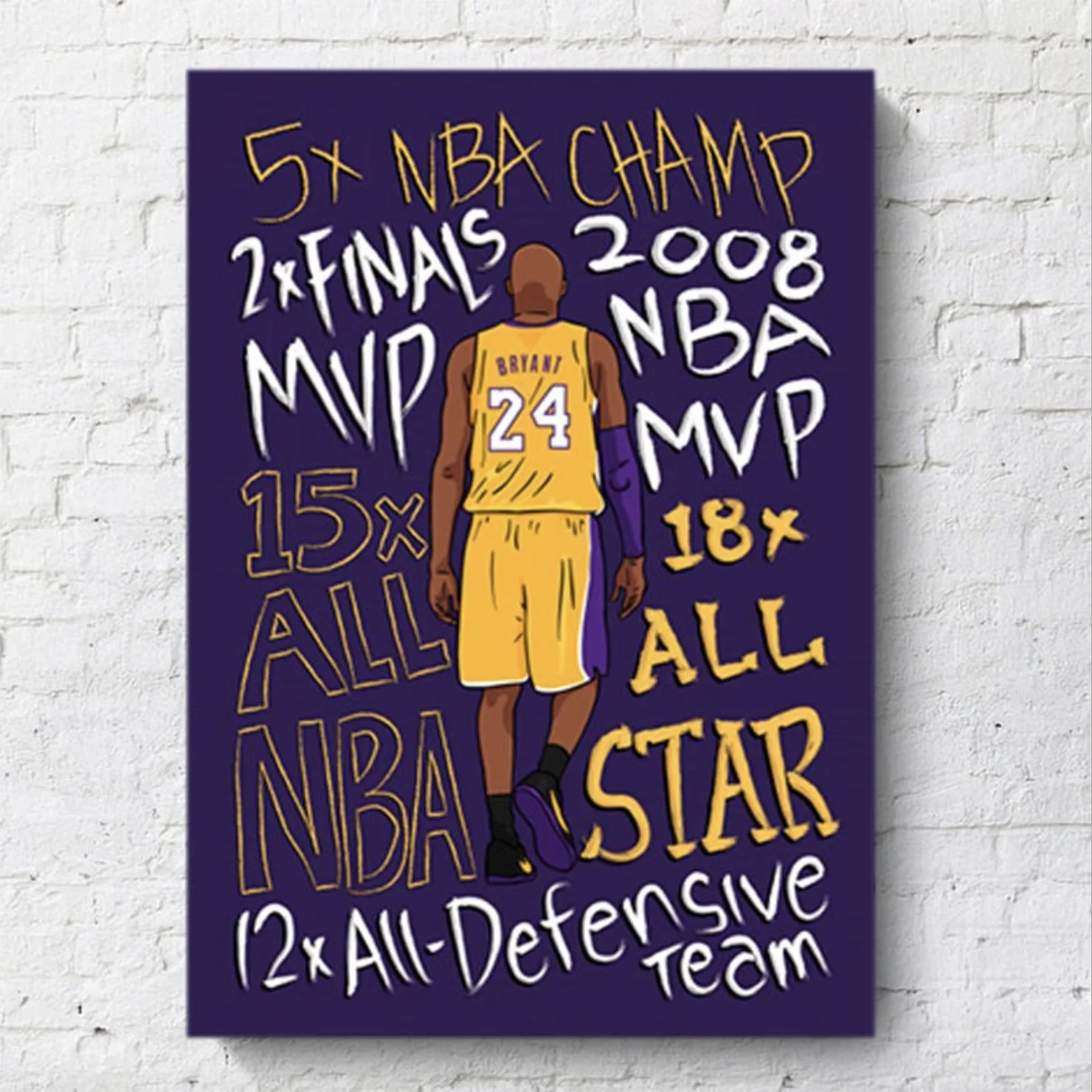 45x60 см NBA суперзвезда Коби Брайант Поп Стиль печать на холсте постер искусство