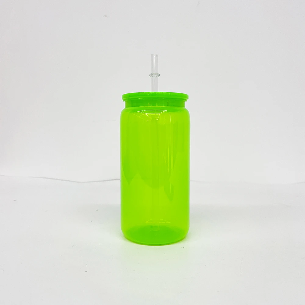 ombre jelly Acrylic plastic cups Cool Drinking Cups 16oz plastic soda can neon 16oz Plastic Drinking Classic Cups