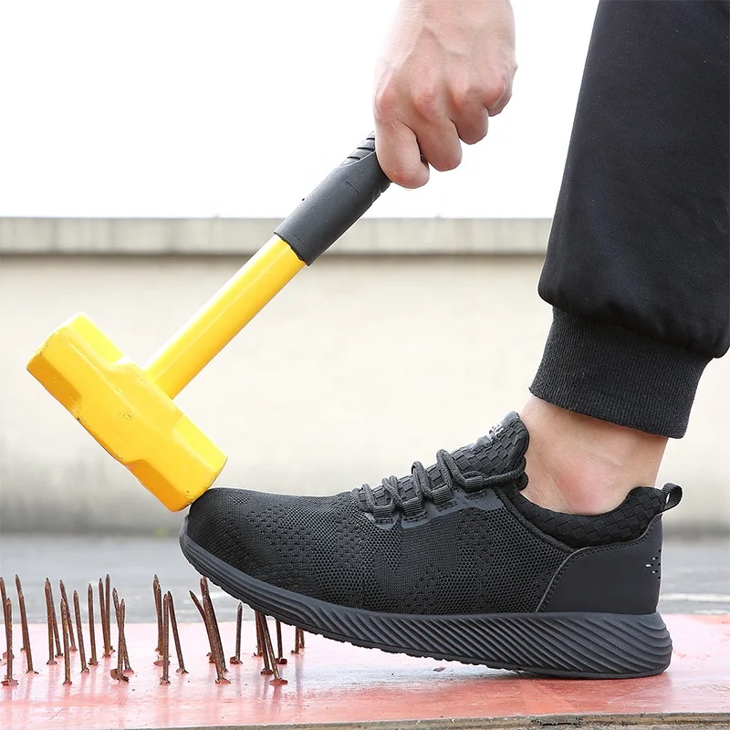 OEM stock Labor insurance new shoes lightweight breathable deodorant work sporty safety shoes summer Men casual sports sneakers