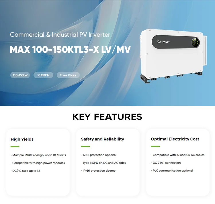 Growatt MAX 100-150KTL3-X LV/MV трехфазный 10mppt 100 кВт инвертор на солнечной батарее коммерческий и промышленный PV оптом